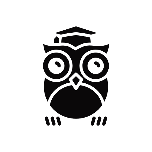 A digitally illustrated image of an owl with headphones on.